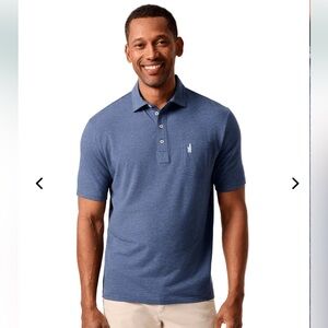 Johnnie-O The Original 4 Button Hangin Out Classic Blue Heathered Polo Shirt